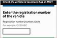 Check the MOT status of a vehicle